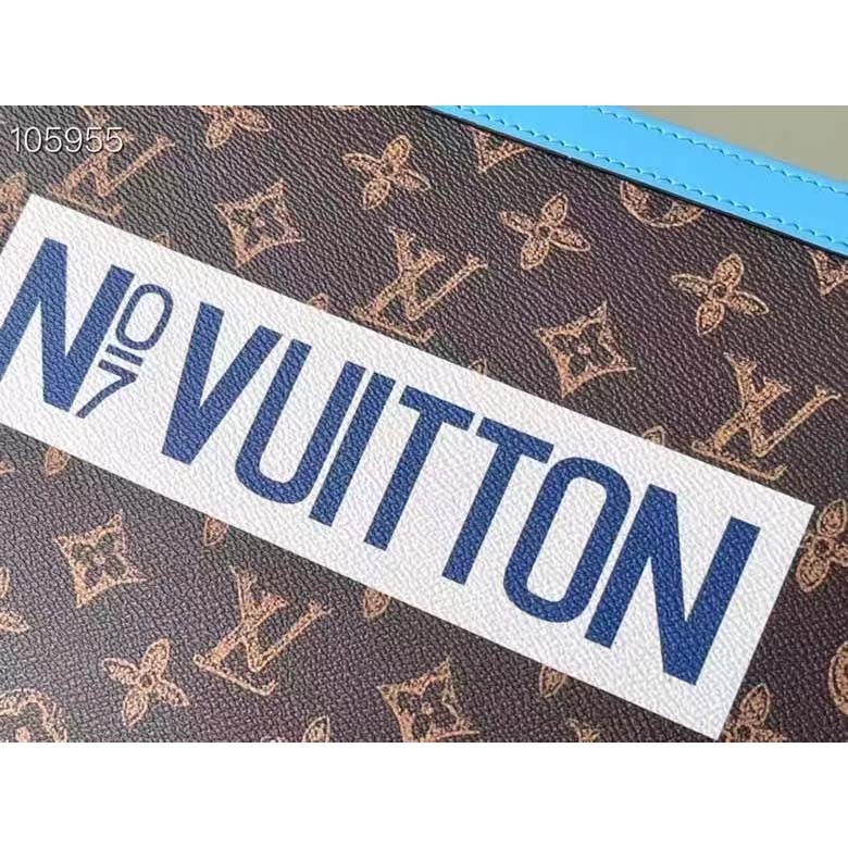 Louis Vuitton LV Unisex Pochette Voyage Monogram Coated Canvas Cowhide Leather