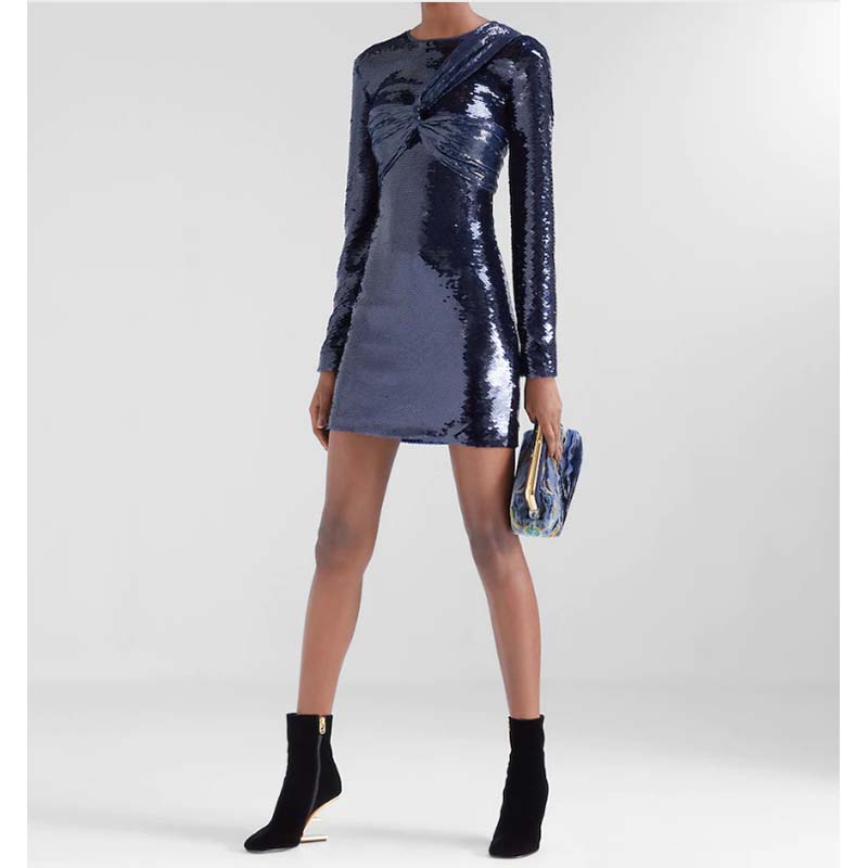 Fendi Women FF First Small Blue Marbled Fabric Bag