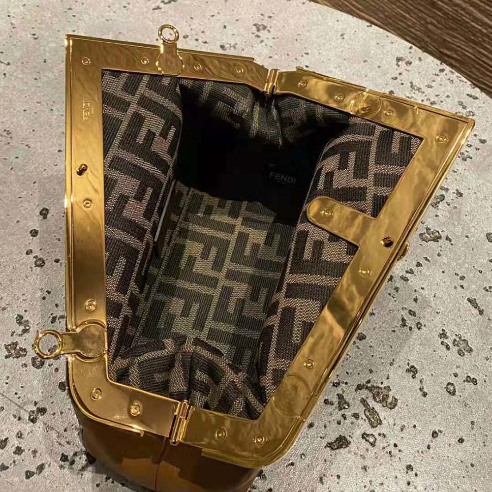 Fendi Women First Small Nappa Leather Bag-Brown