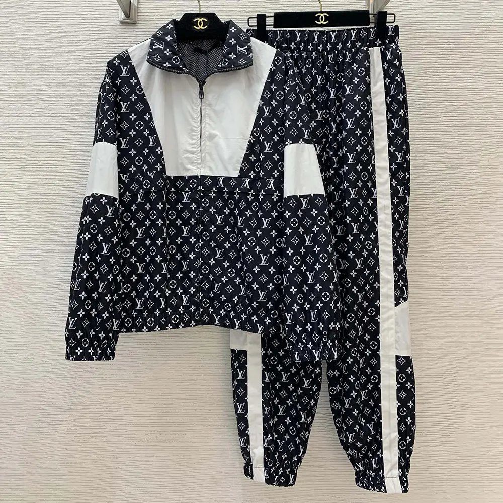 Louis Vuitton Women Monogram Printed Technical Track Top 1AFWJI