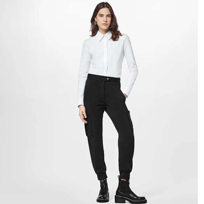 Louis Vuitton Women LV Long Sleeved Fitted Shirt Cotton Blanc Optique White Regular Fit