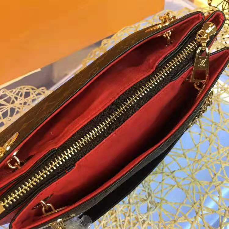 Louis Vuitton LV Women Surene BB Handbag in Monogram Canvas and Grained Calf Leather-Red