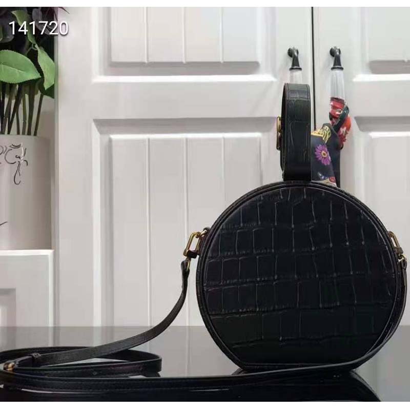 Louis Vuitton LV Unisex Petite Boite Chapeau Latte Matte Matte Alligator Leather