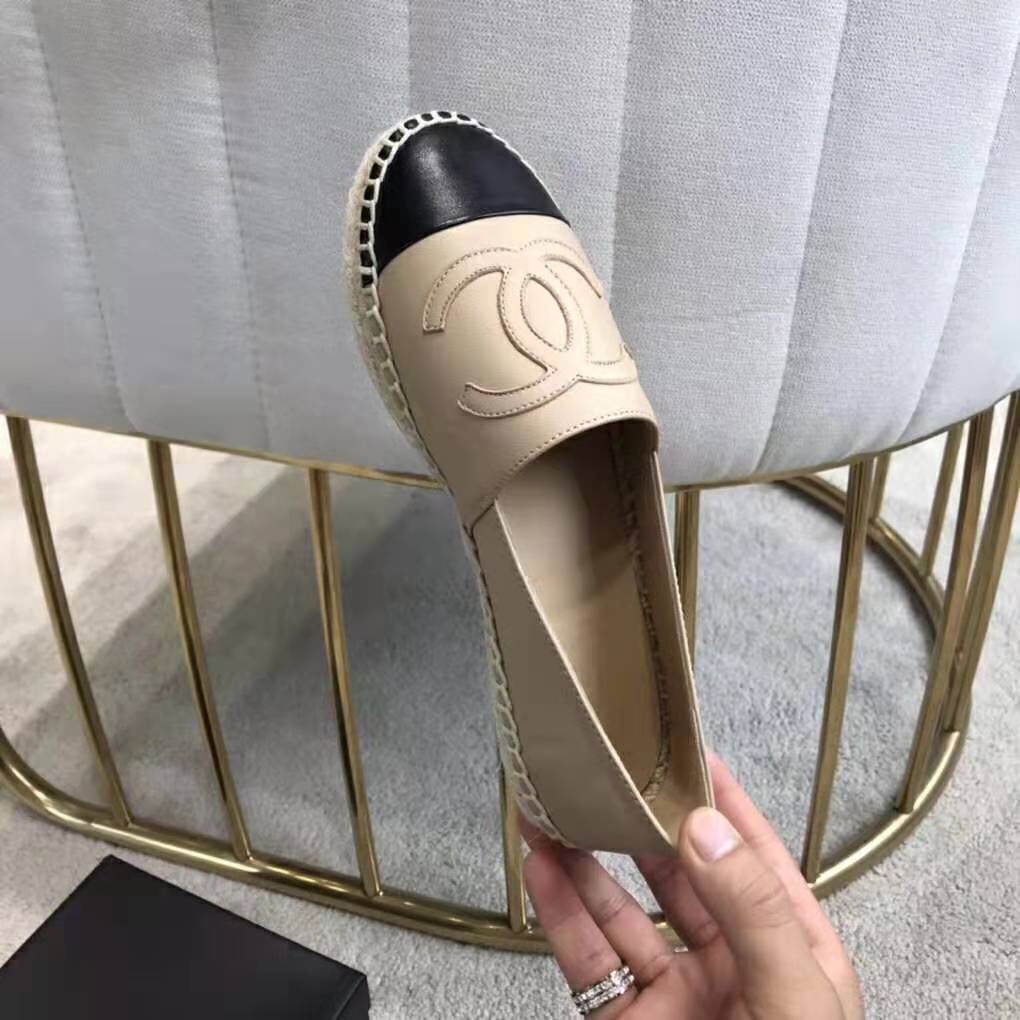 Chanel Women Espadrilles in Lambskin Leather-Beige