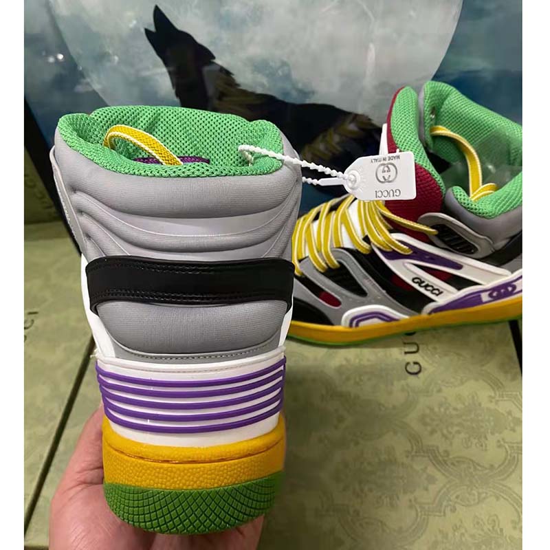 Gucci Unisex GG Gucci Basket Sneaker Black Demetra Rubber Interlocking G Patch