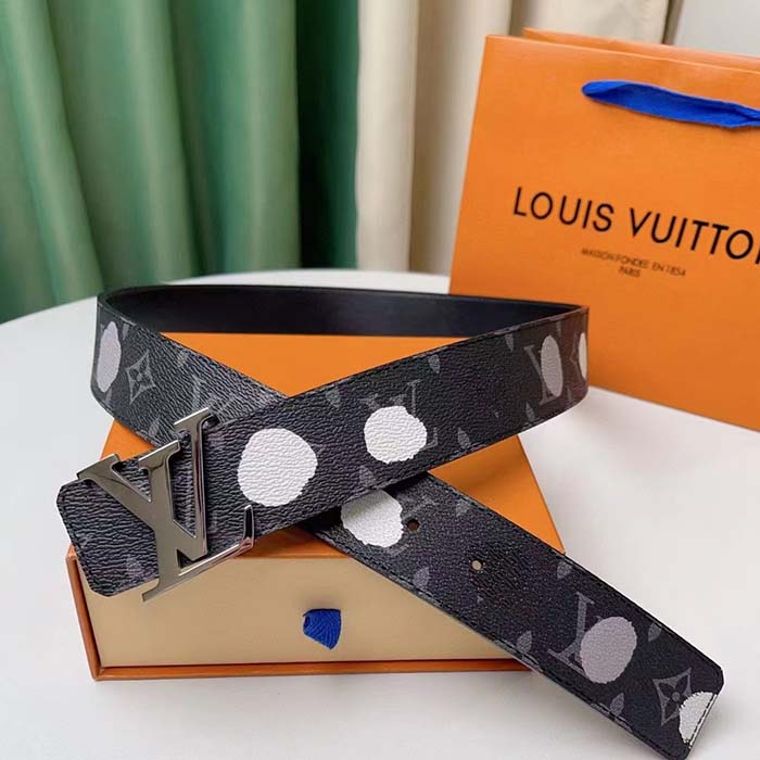 Louis Vuitton Unisex LV X YK Initiales 40MM Reversible Belt Monogram Eclipse Canvas Recto