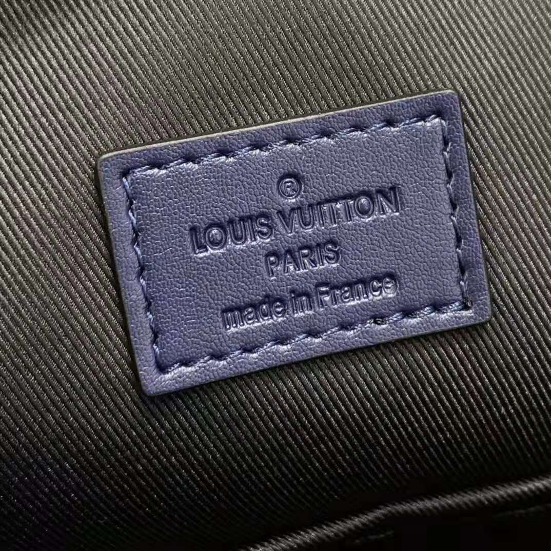 Louis Vuitton LV Unisex Sprinter Backpack Navy Blue Monogram Shadow Cowhide Leather