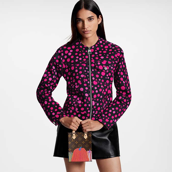 Louis Vuitton Women LV x YK Petit Sac Plat Monogram Coated Canvas Pumpkin Print