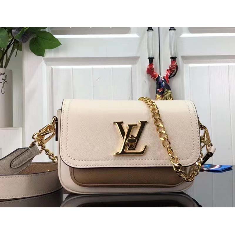 Louis Vuitton LV Women Lockme Tender Quartz White Grained Calf Leather