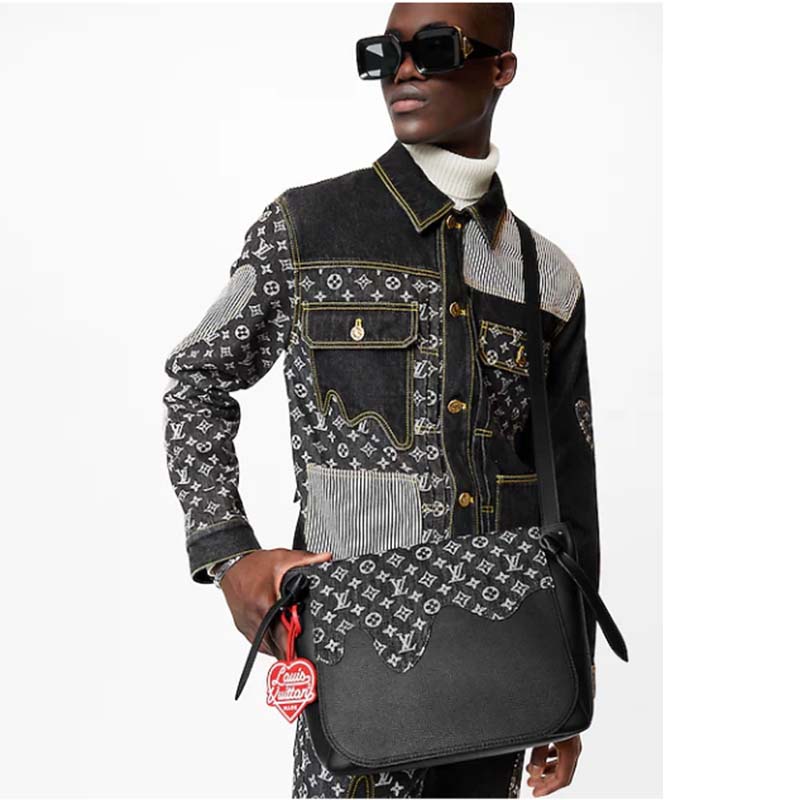 Louis Vuitton LV Unisex Besace Tokyo Black Monogram Denim Taurillon Leather