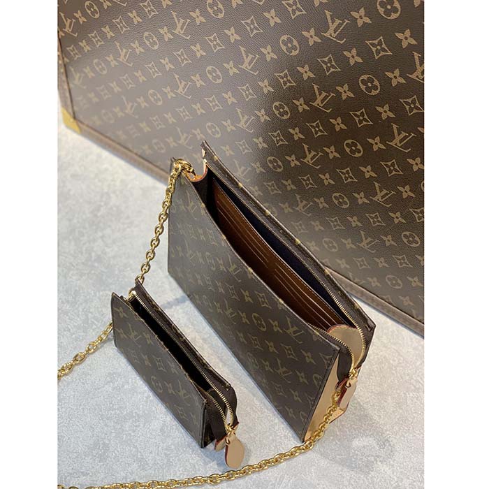 Louis Vuitton LV Women Toiletry Pouch On Chain Monogram Coated Canvas Cowhide