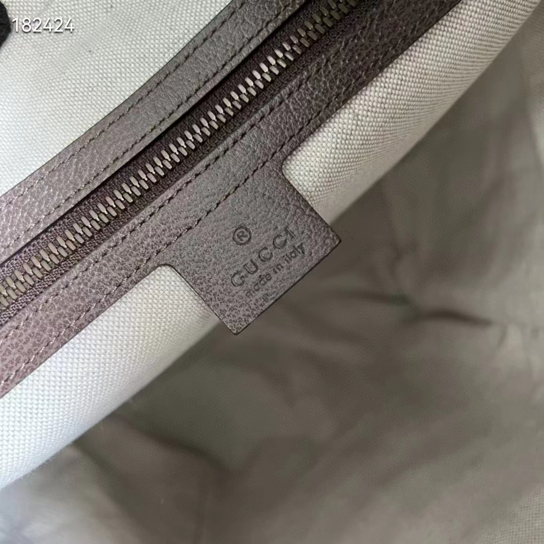 Gucci Unisex Cat Print Skateboard Backpack Beige Ebony GG Supreme Canvas