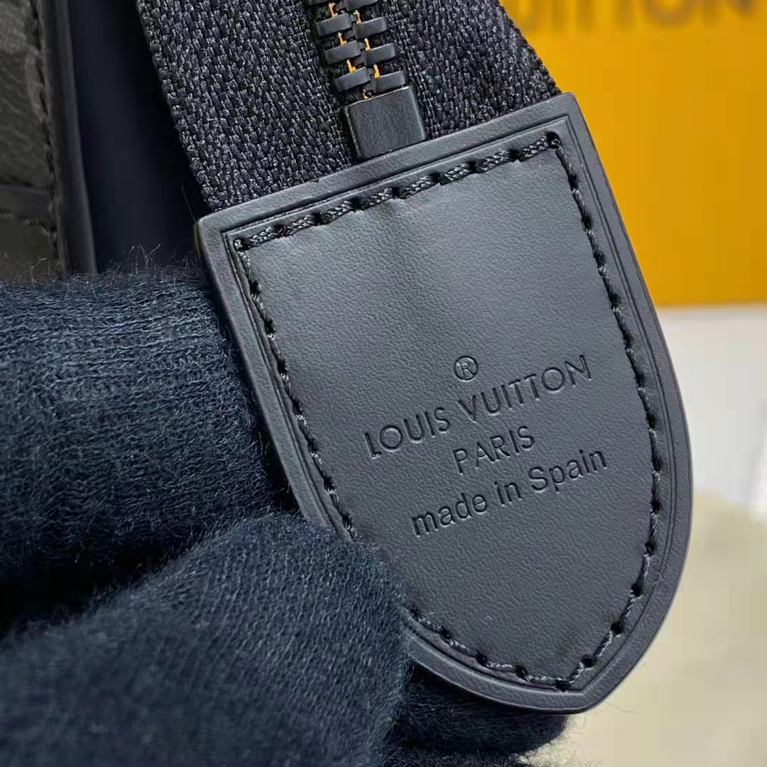 Louis Vuitton LV Unisex Trunk Pouch Black Monogram Eclipse Canvas Leather