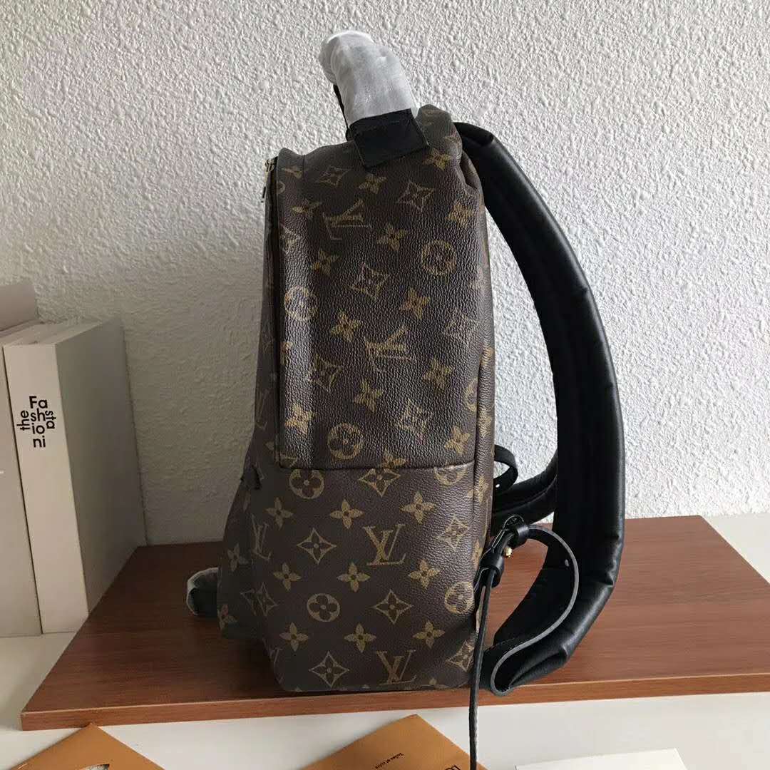 Louis Vuitton LV Unisex Palm Springs MM Backpack in Monogram Coated Canvas-Brown