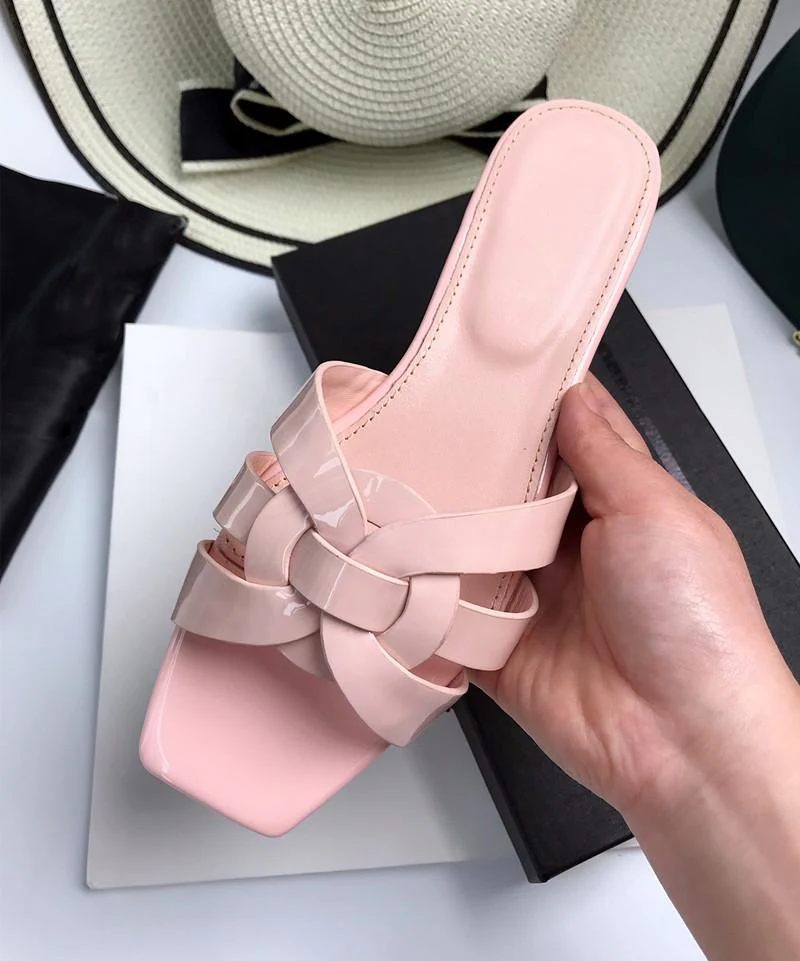 Y Leather Shoes Woven All-match Flat Heel Women's Shoes 1024041119