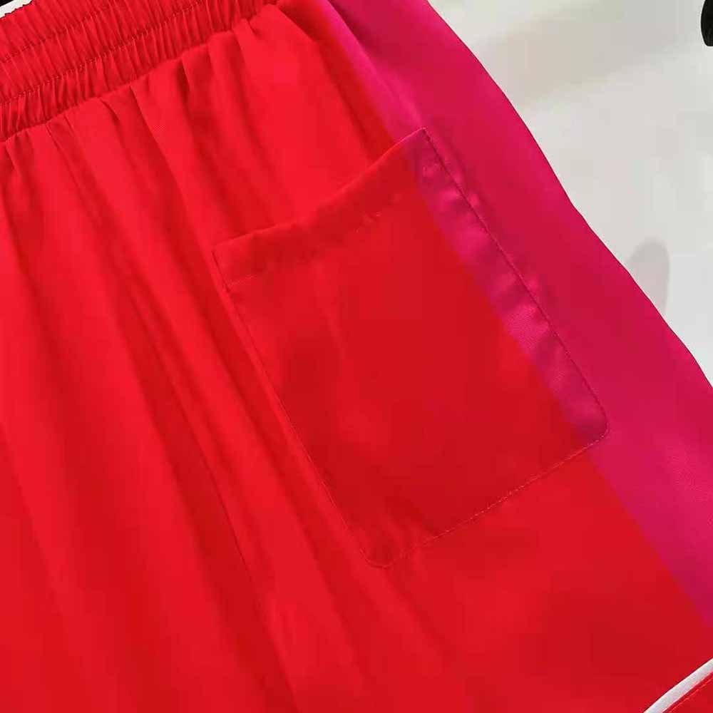 Dior Women Chez Moi Shorts Bright Pink and Pink Silk Twill
