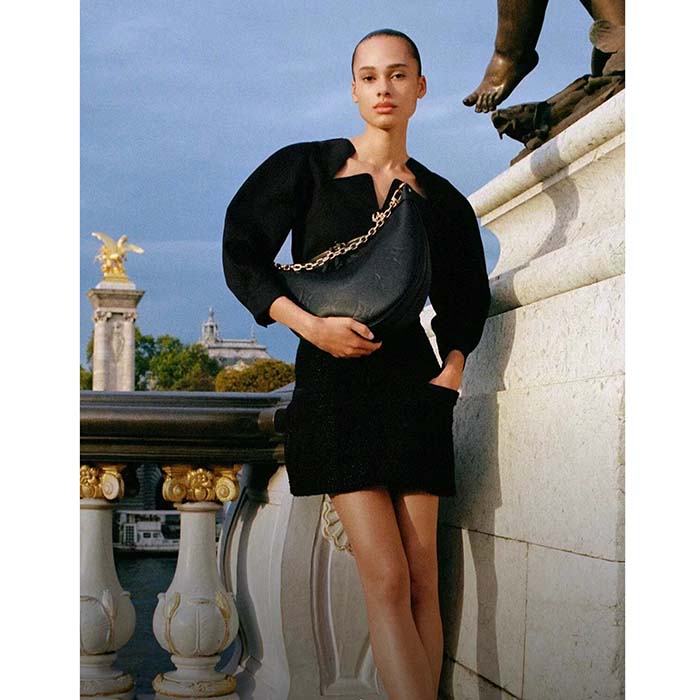 Louis Vuitton LV Women Loop Hobo Black Monogram Empreinte Embossed Grained Cowhide Leather