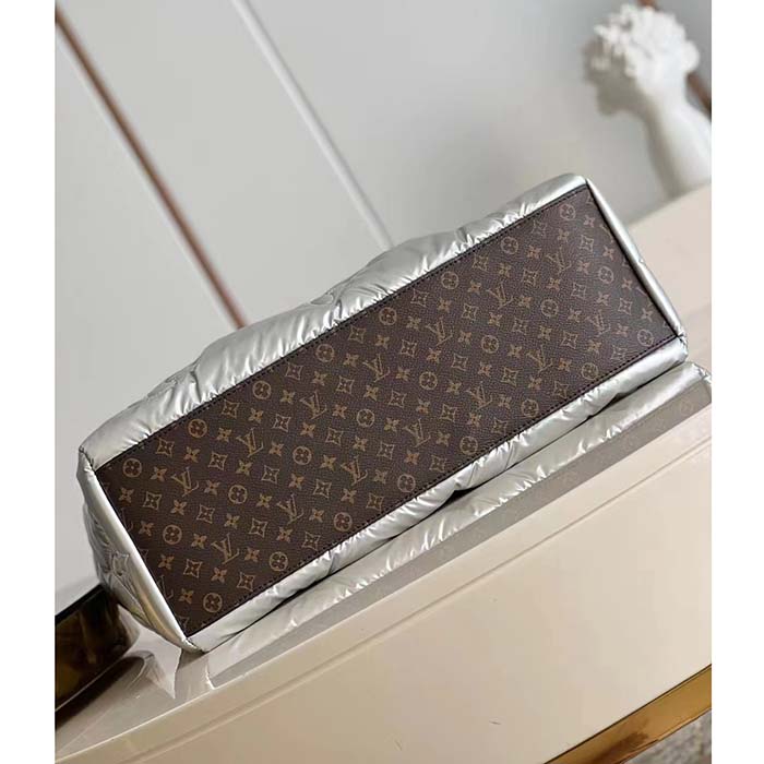 Louis Vuitton LV Unisex OnTheGo GM Tote Silver Recycled Metallic Nylon Econyl