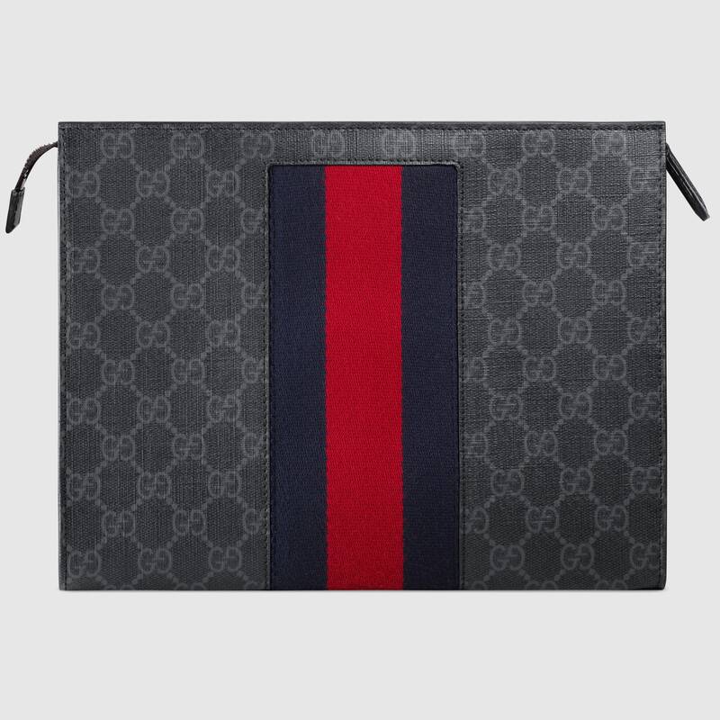 Gucci GG Men GG Supreme GG Supreme Web Pouch