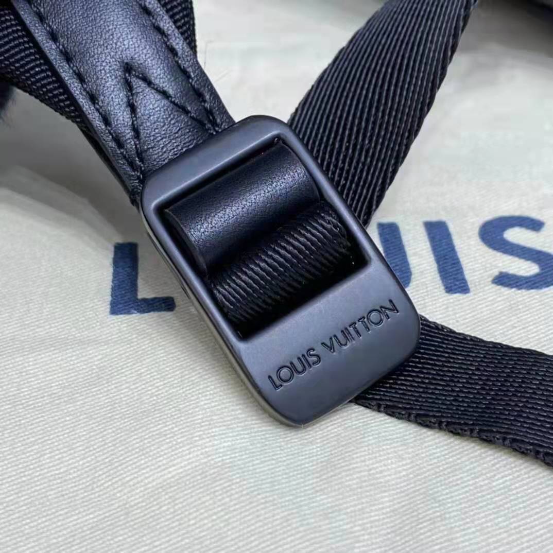 Louis Vuitton LV Unisex Utility Backpack Damier Graphite Coated Canvas Cowhide Leather