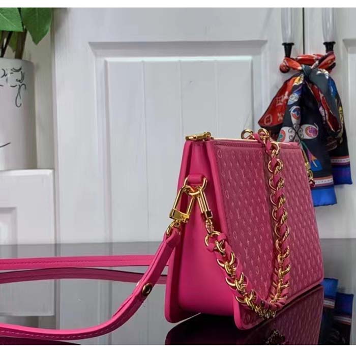 Louis Vuitton LV Women Lexington Pouch Rose Pink Monogram-Embossed Calf Leather