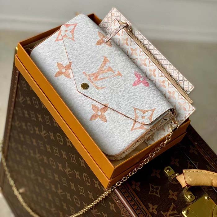 Louis Vuitton LV Women Félicie Pochette Beige Monogram Coated Canvas Microfiber Lining