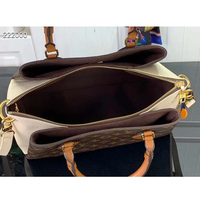 Louis Vuitton LV Women Vendôme MM Cream Monogram Coated Canvas Cowhide Leather