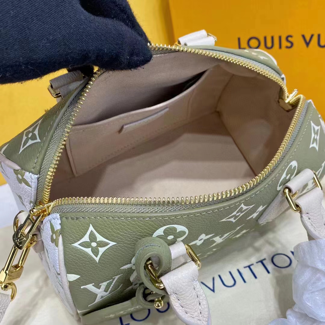 Louis Vuitton Women Speedy Bandouliere 20 Bag Printed Embossed Grained Cowhide Leather