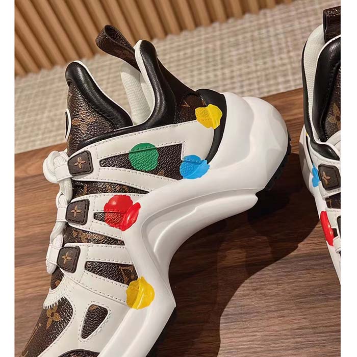 Louis Vuitton Unisex LV x YK Archlight Sneaker Cacao Brown Patent Monogram Canvas Calf Leather