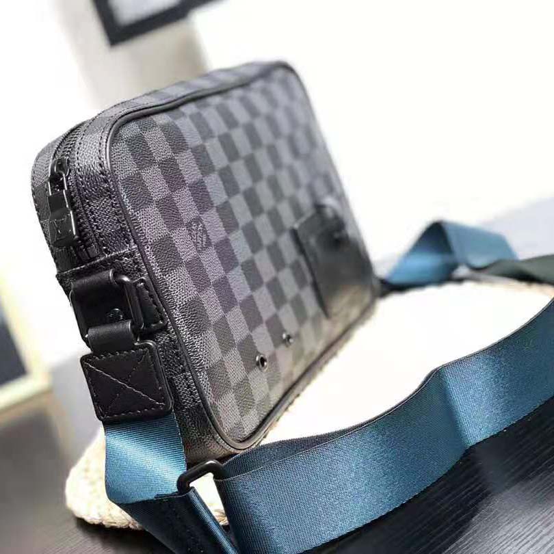 Louis Vuitton LV Men Alpha Messenger in Classic LV Damier Graphite Canvas-Grey