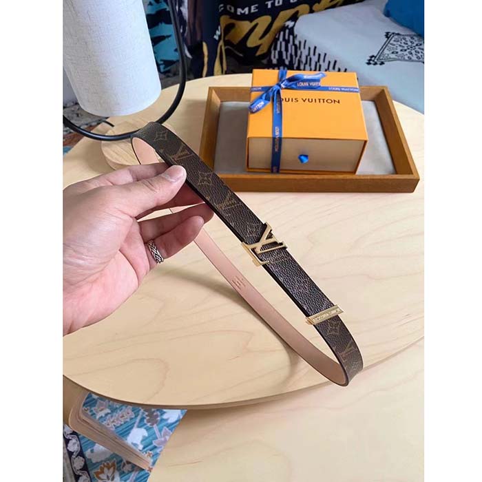 Louis Vuitton Unisex Pretty LV Enamel 30 MM Reversible Belt Monogram Canvas Recto Side