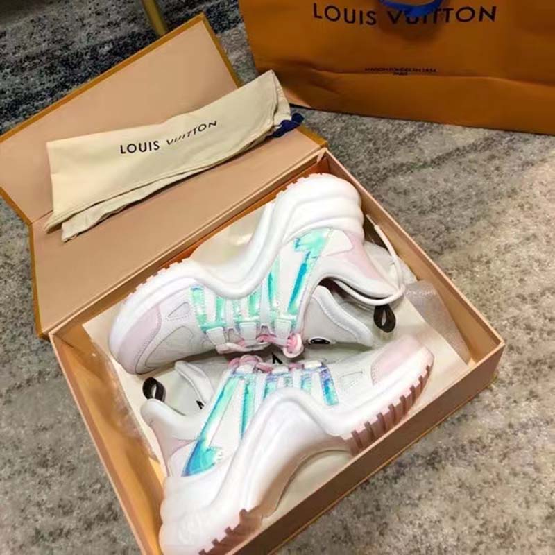 Louis Vuitton Women LV Archlight Sneaker Pink Mix Materials Patent Monogram Canvas