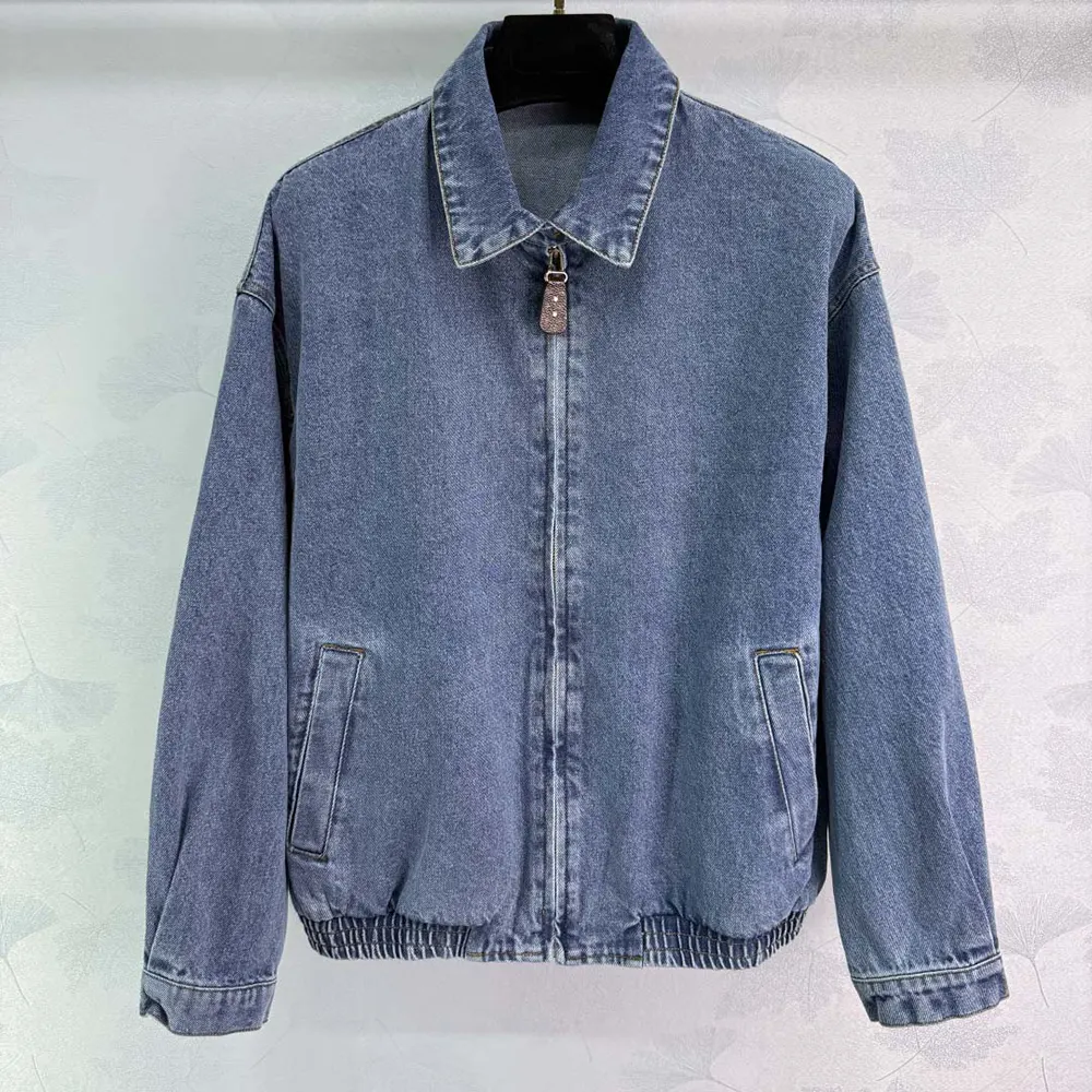 Louis Vuitton Men Denim Bomber Jacket-Blue 1AHHRU