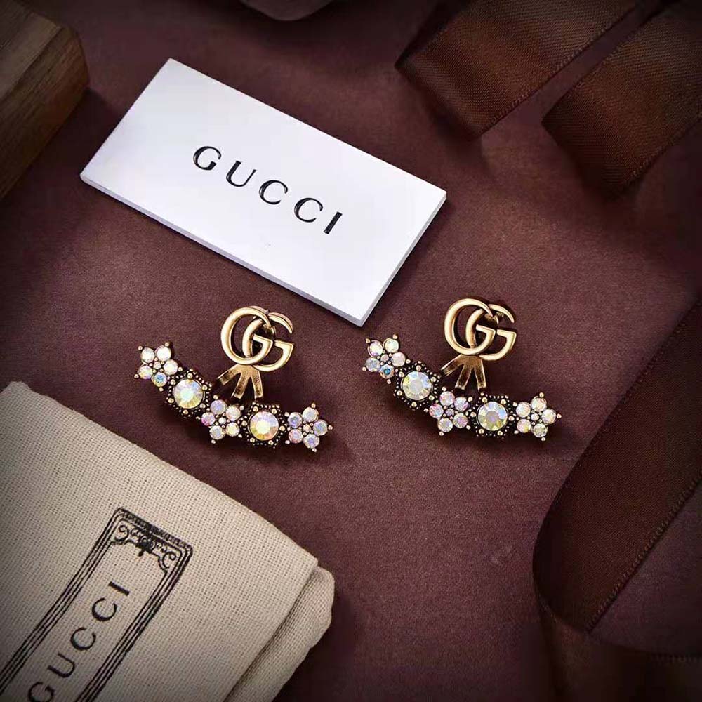 Gucci Women Crystal Double G Single Earring