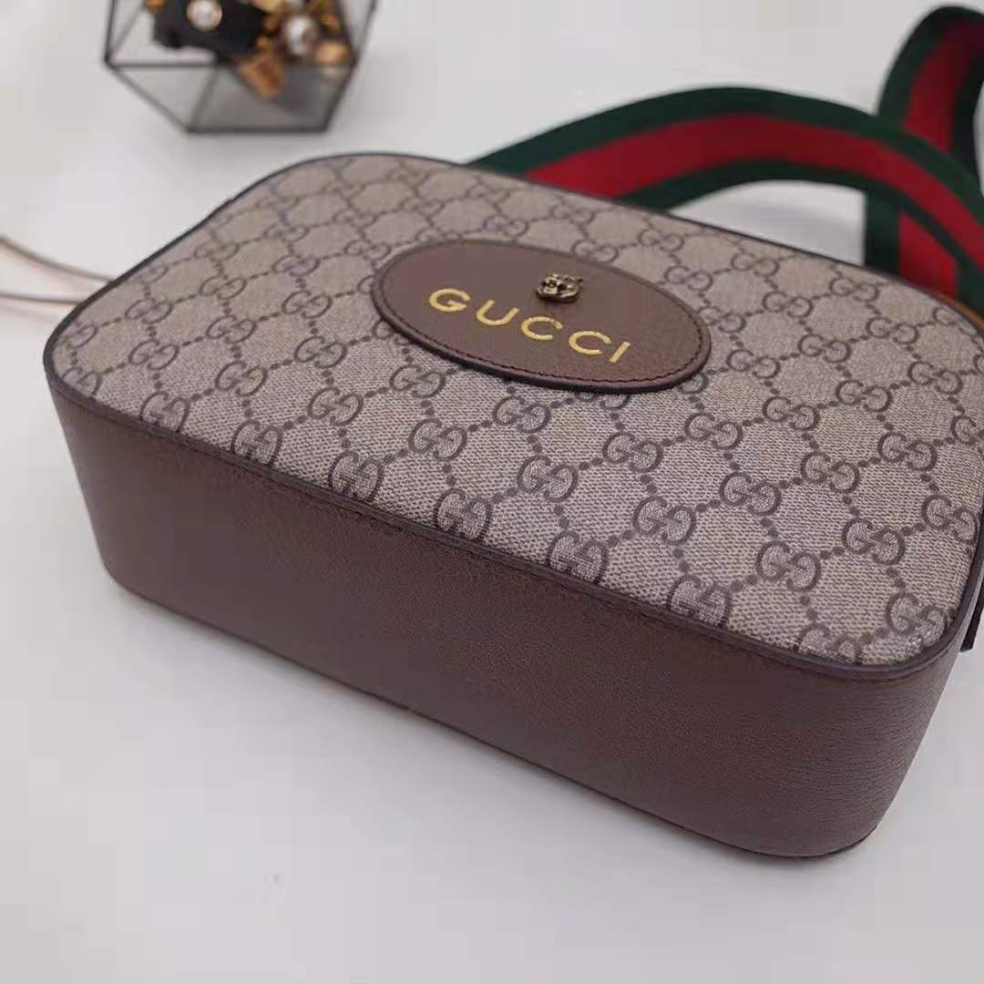 Gucci GG Women GG Supreme Messenger Bag in Beige/Ebony GG Supreme Canvas