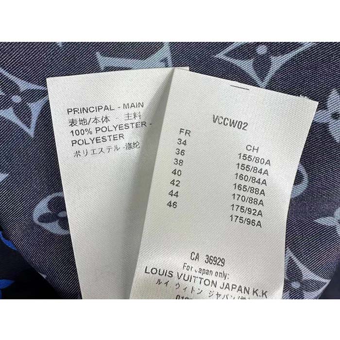 Louis Vuitton LV Women LV Monogram Silk Pleated Shirt Silk Navy