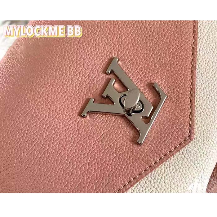 Louis Vuitton LV Women Mylockme Chain Bag Rose Trianon Pink Grained Calf Leather