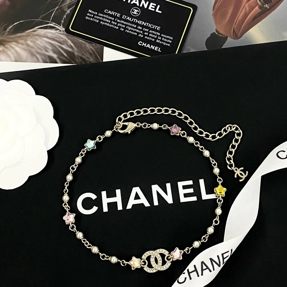 Chanel Women Choker Metal Glass Pearls Strass ABF193