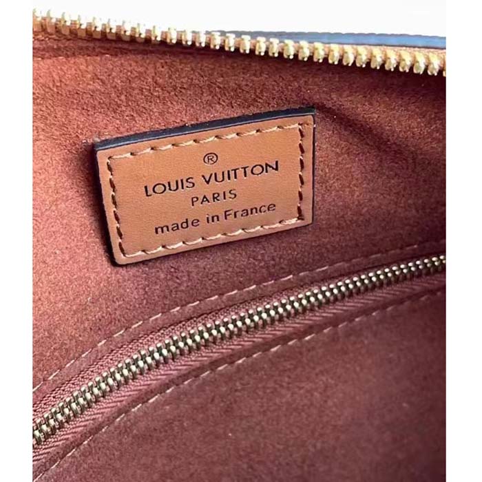 Louis Vuitton Women Speedy Bandoulière 25 Handbag Cognac Brown Embossed Grained Cowhide Leather