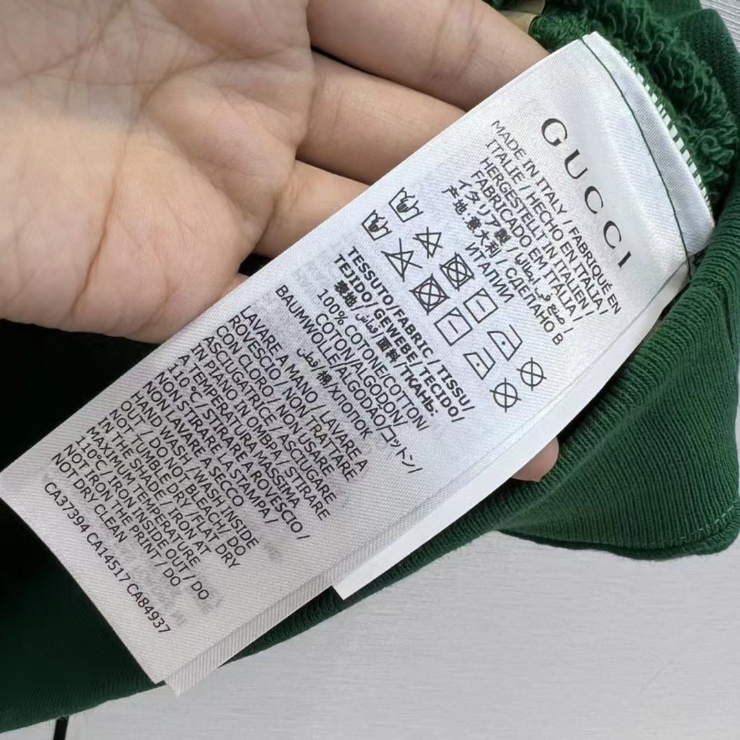 Gucci Women GG Cotton Jersey Sweatshirt Green Light Felted Crewneck Long Sleeves