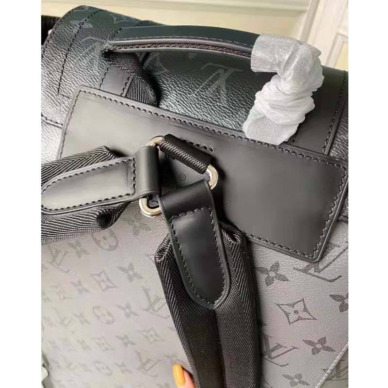 Louis Vuitton LV Unisex Christopher PM Backpack Grey Monogram Eclipse Coated Canvas