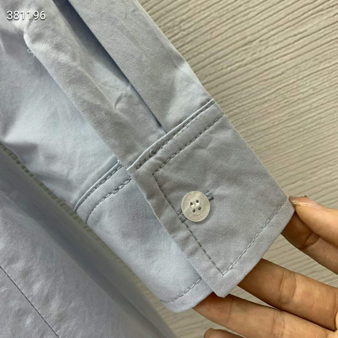 Louis Vuitton Women LV Zipper Waist Shirt Dress Cotton Blue Regular Fit 1AFDF8