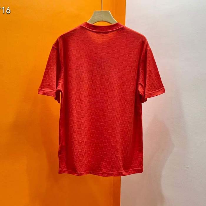 Louis Vuitton Women Cotton Pique T-Shirt Embroidered LV Patch Red Regular Fit 1AFJEC