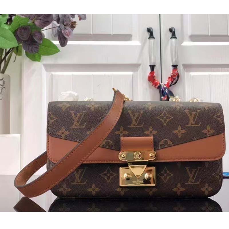Louis Vuitton LV Women Marceau Brown Monogram Coated Canvas Cowhide Leather