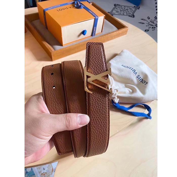 Louis Vuitton Unisex LV Initiales 40 MM Reversible Belt Taurillon Calf Leather Signature Buckle