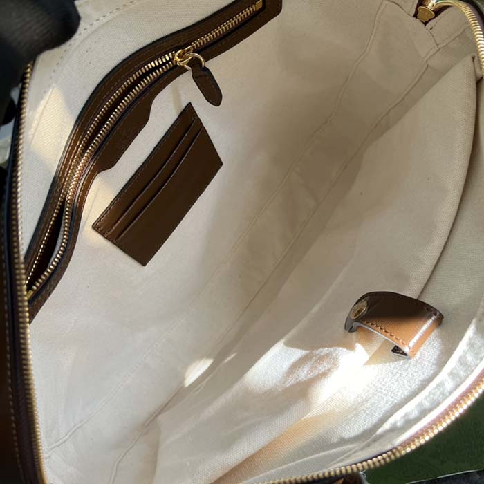 Gucci Unisex Business Case Interlocking G Beige Ebony GG Supreme Canvas