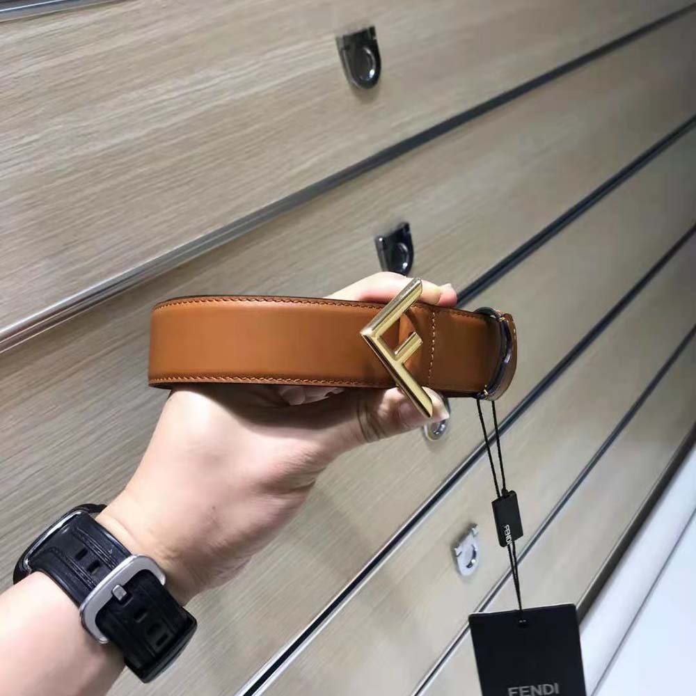 Fendi Women Brown Leather Belt