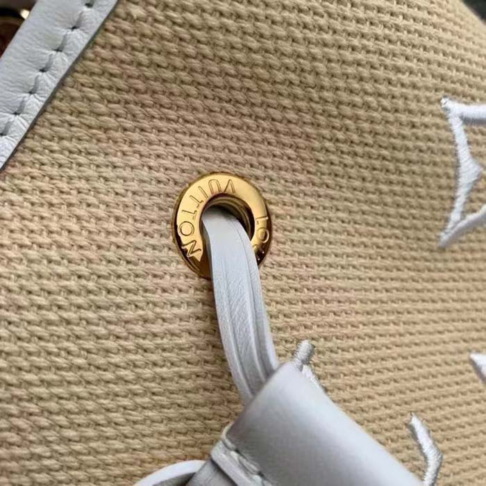 Louis Vuitton LV Women Néonoé MM White Cotton Cowhide Leather