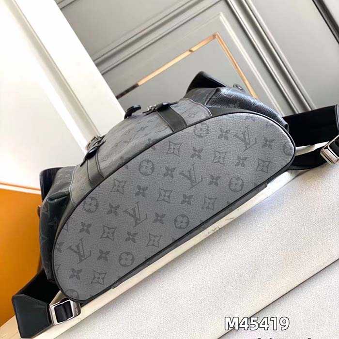 Louis Vuitton LV Unisex Christopher MM Backpack Monogram Eclipse Coated Canvas Reverse