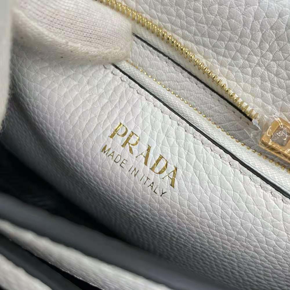 Prada Women Calf Leather Shoulder Bag-White